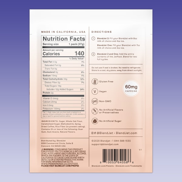 nutrition facts image Caramel